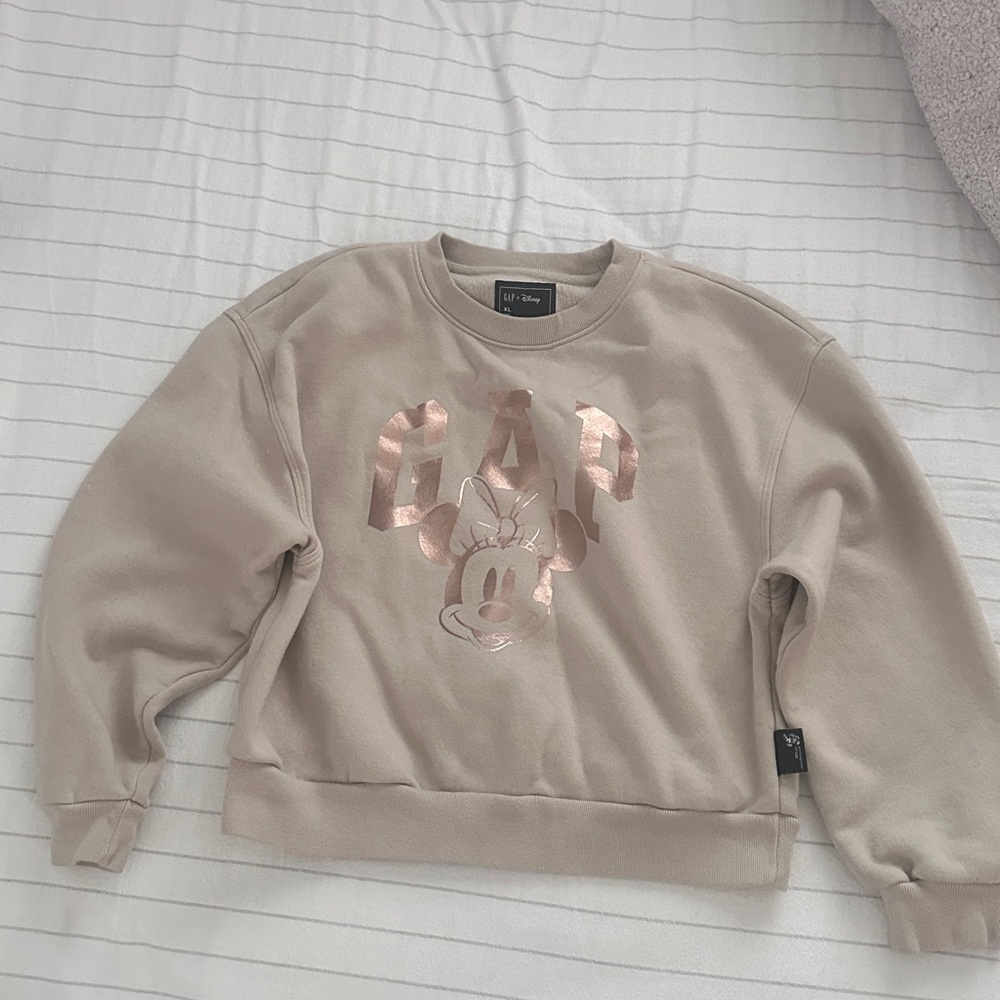 Beige Minnie Logo Crewneck Sweatshirt